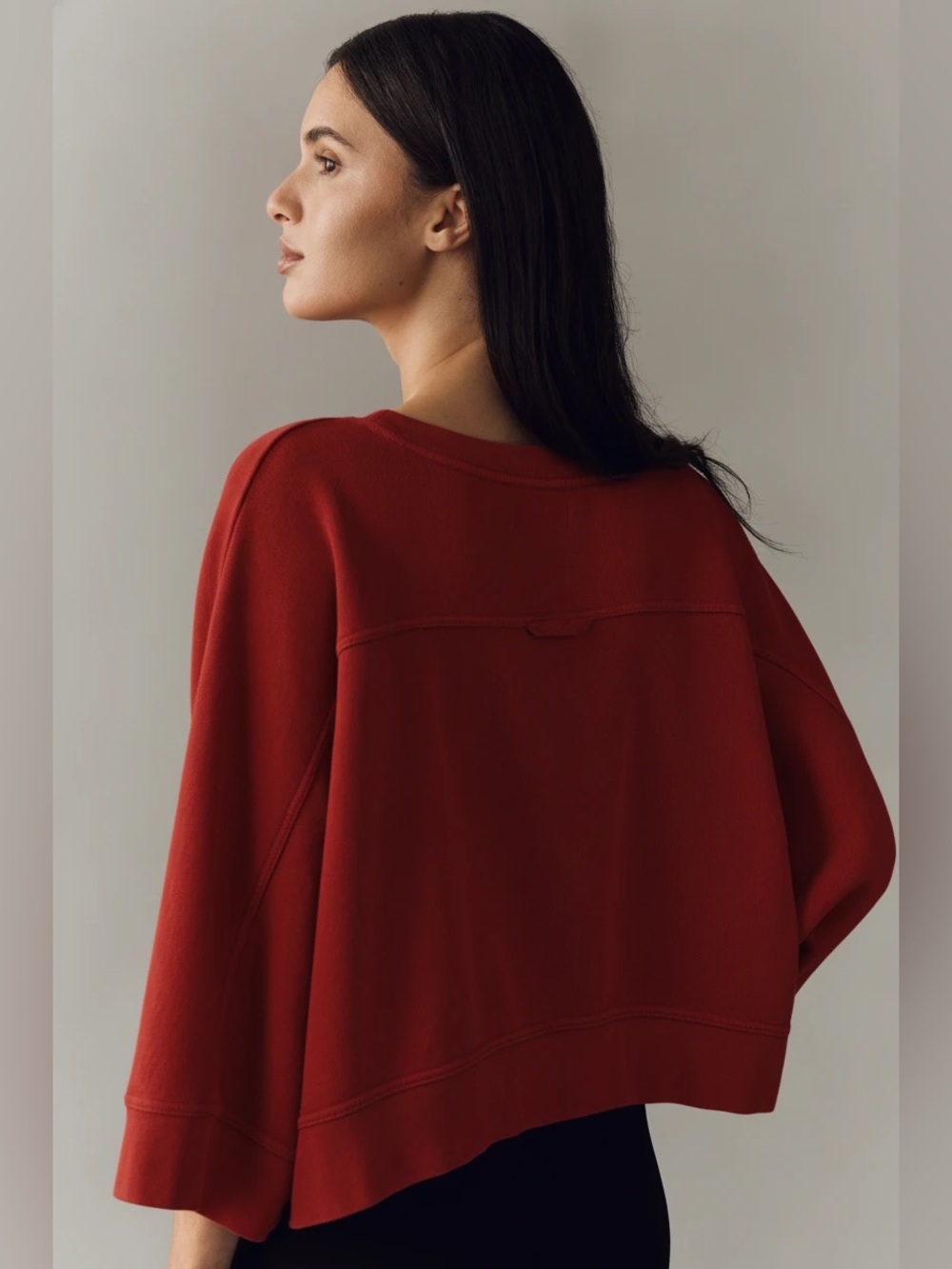 Daily Practice Women’s 100% Cotton, Curved, Oversized Top in Red. Size XS - Picture 2 of 8